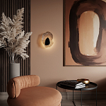 Бра с волнообразным стеклянным плафоном и вставкой из мрамора Liquid Stone варинант исполнения - 15 | Loft Concept в Красноярске