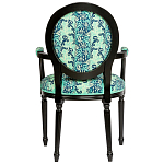 Стул из натурального бука с подлокотниками Ikat Pattern бирюзовый варинант исполнения - 2 | Loft Concept в Красноярске