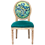 Стул из натурального бука зелёный с цветочным принтом Impressionism in Color варинант исполнения - 1 | Loft Concept в Красноярске