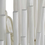 Люстра белая с несколькими ярусами деревянных палочек Bright Wooden Chandelier варинант исполнения - 10 | Loft Concept в Красноярске