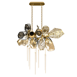 Люстра подвесная с 18-ю стеклянными плафонами с вертикальными подвесками Gilded Mirage  варинант исполнения - 2 | Loft Concept в Красноярске