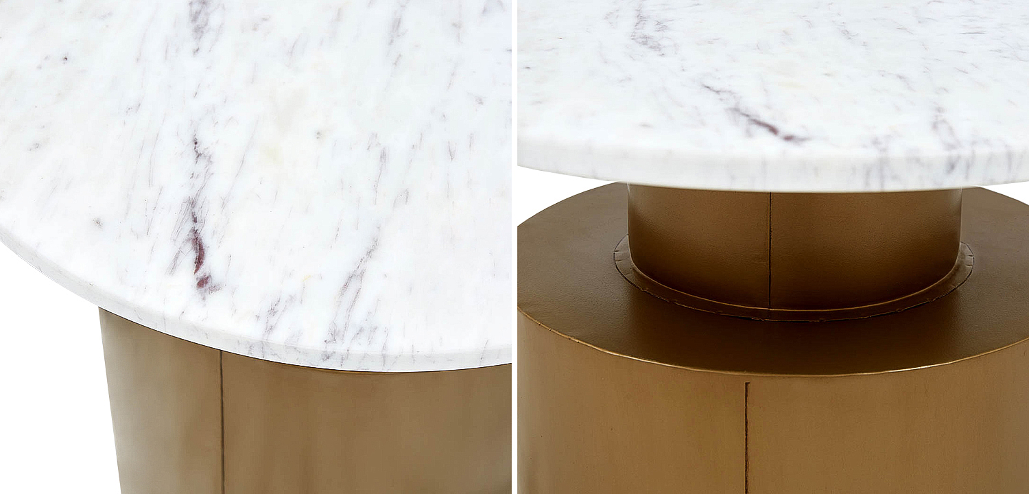 Приставной стол с мраморной столешницей Ela Marble Side Table Приставной стол с мраморной столешницей Ela Marble Side Table - Loft-Concept в Красноярске