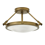 Потолочный светильник цвета латунь с плоским круглым плафоном Hinkley варинант исполнения - 4 | Loft Concept в Красноярске