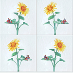 Плитка с узором Подсолнух варинант исполнения - 1 | Loft Concept в Красноярске