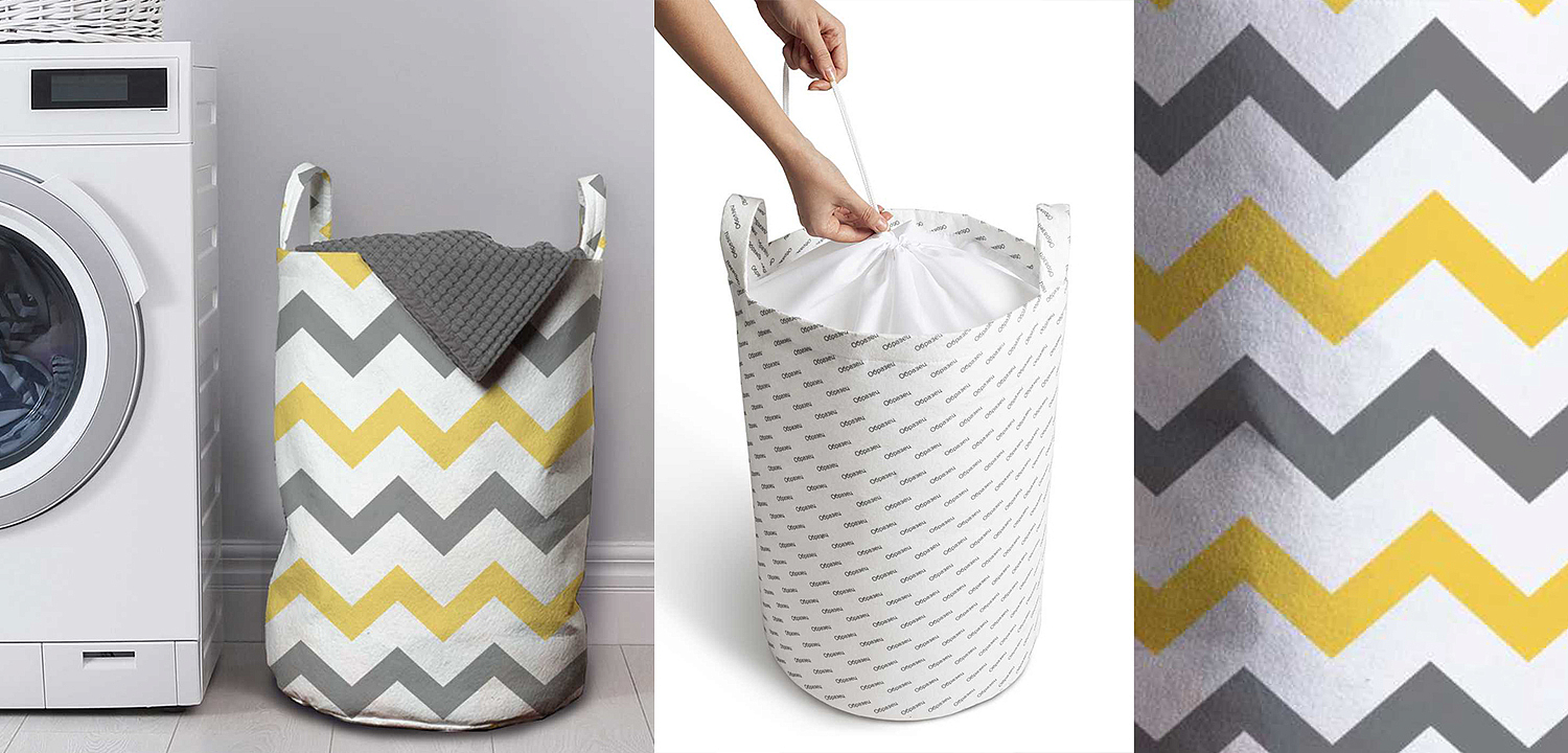 Корзина Mustard and Gray Chevron Basket Корзина Mustard and Gray Chevron Basket - Loft-Concept в Красноярске