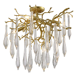 Люстра потолочная с прозрачными стеклянными подвесками в форме капель Droplet Chandelier варинант исполнения - 3 | Loft Concept в Красноярске