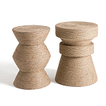 Приставной стол с отделкой из джута Juti D30 см варинант исполнения - 5 | Loft Concept в Красноярске