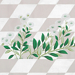 Обои ручная роспись Tiled Meadow Original colourway on Lilac Hint slub silk варинант исполнения - 2 | Loft Concept в Красноярске