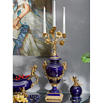 Подсвечник из темно-синего фарфора с бронзовыми элементами и цветами Eden Garden варинант исполнения - 4 | Loft Concept в Красноярске