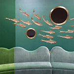 Обои с вышивкой ручной работы Deco Fish Original colourway варинант исполнения - 1 | Loft Concept в Красноярске