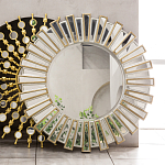 Зеркало круглое с лучами из зеркальных фацетов Silver Facet варинант исполнения - 2 | Loft Concept в Красноярске