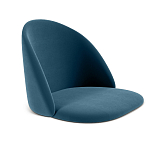 Барный стул со спинкой и металлической подставкой на 4-х деревянных ножках Синий Велюр Vendramin Chair варинант исполнения - 2 | Loft Concept в Красноярске