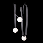 Подвесной светильник с серыми кожаными ремнями и белыми стеклянными плафонами в виде шаров Flos Wireline Lighting варинант исполнения - 4 | Loft Concept в Красноярске