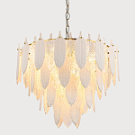 Люстра с декором из рельефного стекла в виде перьев Abelia Feather Chandelier 12 варинант исполнения - 3 | Loft Concept в Красноярске