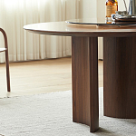 Стол обеденный круглый с двойной столешницей Walnut Wood Table варинант исполнения - 7 | Loft Concept в Красноярске