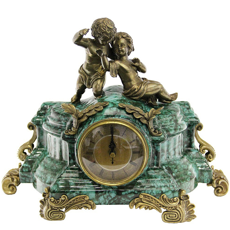 Часы Porcelain Malachite Малахит (зеленый) Бронза Часы Porcelain Malachite Малахит (зеленый) Бронза в Красноярске | Loft Concept
