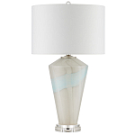 Настольная лампа стеклянная с тканевым абажуром Edges варинант исполнения - 4 | Loft Concept в Красноярске