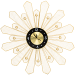 Часы настенные из металла в виде солнца с чёрным циферблатом Mirror Tower Clock варинант исполнения - 1 | Loft Concept в Красноярске