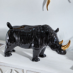 Статуэтка черный носорог с золотыми рогами Golden Horned Black Rhino варинант исполнения - 5 | Loft Concept в Красноярске