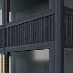 Витрина Primo со стеклянными фасадами и 2 ящиками Черный дуб варинант исполнения - 6 | Loft Concept в Красноярске