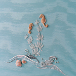 Обои с вышивкой ручной работы Amami Waves Moonbeam colourway on silk moire варинант исполнения - 5 | Loft Concept в Красноярске