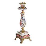 Подсвечник с цветочной росписью из фарфора с бронзовыми элементами Eden Garden варинант исполнения - 2 | Loft Concept в Красноярске