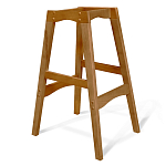 Барный стул со спинкой на 4-х деревянных ножках Сиреневый Велюр Ava Charm варинант исполнения - 4 | Loft Concept в Красноярске