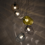 Люстра каскадная с 5-ю разноцветными стеклянными плафонами Kaleido варинант исполнения - 4 | Loft Concept в Красноярске