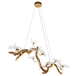 Люстра подвесная линейная с прозрачными стеклянными птичками на ветвях Serip Voa варинант исполнения - 4 | Loft Concept в Красноярске