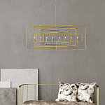 Люстра золотая из пересекающихся прямоугольных элементов Thin Intersecting Rectangles варинант исполнения - 3 | Loft Concept в Красноярске