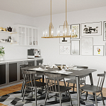 Люстра прямоугольная цвета латунь с прозрачными рифлеными цилиндрическими плафонами Kichler варинант исполнения - 8 | Loft Concept в Красноярске