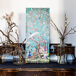 Постер на холсте в стиле шинуазри с изображением сада Chinoiserie Gazebo in the Imperial Garden Poster варинант исполнения - 4 | Loft Concept в Красноярске