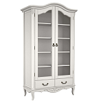 Шкаф книжный белый из массива бука с 5-ю полками и 2-мя ящиками в стиле прованс White Provence варинант исполнения - 1 | Loft Concept в Красноярске