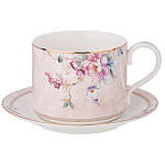 Чайный набор из фарфора с цветочным принтом на 6 персон 12 предметов Flower Porcelain Collection варинант исполнения - 1 | Loft Concept в Красноярске