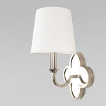 Бра с белым текстильным абажуром и декоративным основанием в виде четырехлистника с зеркальной вставкой Vitorino варинант исполнения - 20 | Loft Concept в Красноярске