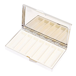 Таблетница карманная прямоугольная на 7 отделений с зеркалом и накладкой из натурального камня Лазурит Silver Stone Pillboxes варинант исполнения - 3 | Loft Concept в Красноярске