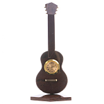 Часы настольные в виде гитары из натурального камня Обсидиан Stone Clock варинант исполнения - 3 | Loft Concept в Красноярске