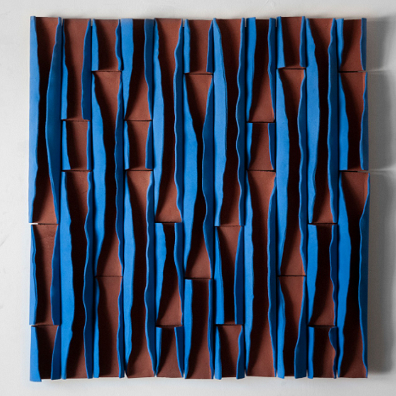 Объемное фактурное панно Metropolis Terracotta and Blue Синий Терракотовый Объемное фактурное панно Metropolis Terracotta and Blue Синий Терракотовый в Красноярске | Loft Concept