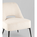 Кресло лаунж Бостон велюр рельефный молочный на черных ножках варинант исполнения - 2 | Loft Concept в Красноярске