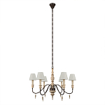 Люстра на металлическом основании с 6-ю белыми тканевыми абажурами Terrain варинант исполнения - 1 | Loft Concept в Красноярске