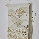 Панно из шерсти и хлопка с узором Beige Calista Serene варинант исполнения - 6 | Loft Concept в Красноярске