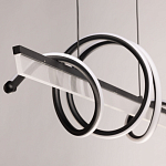 Люстра линейная черного цвета с волнообразным металлическим элементом Luke Lampco Tracer Lamp варинант исполнения - 7 | Loft Concept в Красноярске