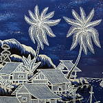 Картина ручная вышивка бисером Ночной пейзаж Night Boat Bay варинант исполнения - 3 | Loft Concept в Красноярске