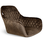 Барный стул со спинкой и подлокотниками на 4-х черных ножках Douglas Rhombus Коричневый Велюр варинант исполнения - 2 | Loft Concept в Красноярске