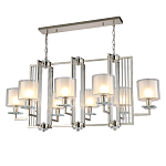 Люстра прямоугольной формы с 8-ю цилиндрическими плафонами из стекла Laurent варинант исполнения - 2 | Loft Concept в Красноярске