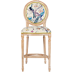 Барный стул из массива бука с изображением птиц и цветов  Beige Green Chinoiserie Garden Chair варинант исполнения - 1 | Loft Concept в Красноярске