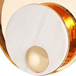 Бра с круглым плафоном из белого мрамора и золотистым металлическим обрамлением  Ginger & Jagger варинант исполнения - 2 | Loft Concept в Красноярске