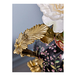 Ваза из фарфора черная с цветочной росписью и бронзовыми элементами Spring Garden варинант исполнения - 4 | Loft Concept в Красноярске