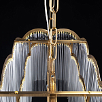 Люстра прямоугольная на цепях с прозрачными трубками и волнистым краем Nembus варинант исполнения - 10 | Loft Concept в Красноярске