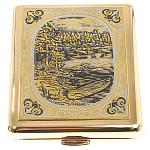 Портсигар на 20 сигарет с гравировкой природы в подарочной коробке Metal Cigarettes Cases варинант исполнения - 1 | Loft Concept в Красноярске